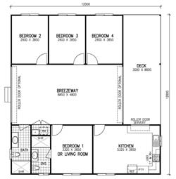 4 Bedroom Rural Breezway Floor Plan